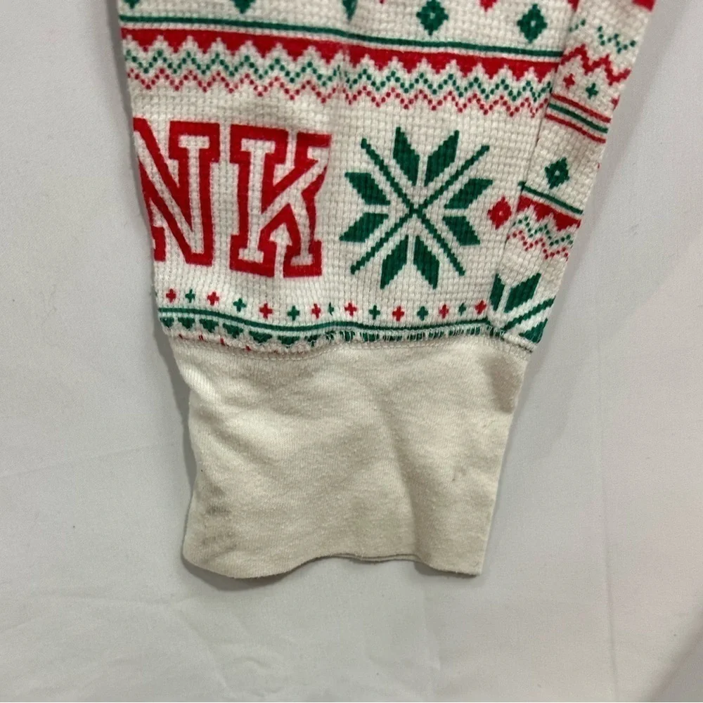 Pink Victoria's Secret Christmas onesie pajamas size L